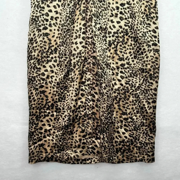 NWT Rebecca Taylor Lynx Tie Silk Leopard Print Satin Long Sleeve Dress Size 0 - Picture 6 of 8